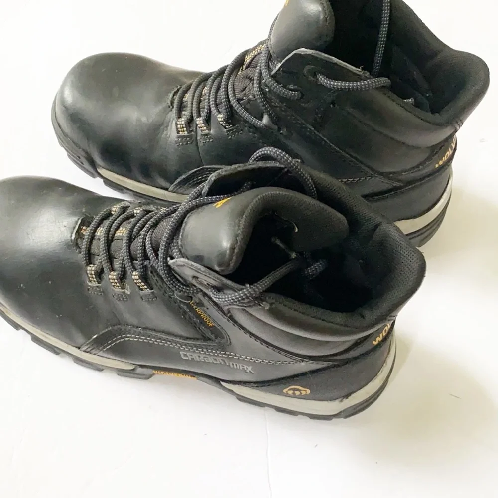 WOLVERINE | Carbon Max black leather work boots Men size 8.5